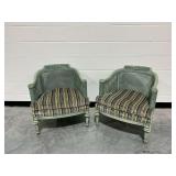 Pair of Thomasville Wooden Barrel Chairs