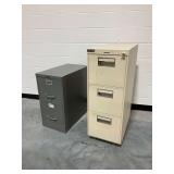 (2) Metal Filing Cabinets by Steelcase and Harrison...largest locked/ no key