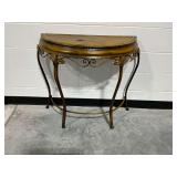 Metal Half Moon Console Table