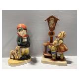 Ceramic Figurines Including Maruyama Occupied Japan Boy with Lamb and M.I. Hummel Shrine