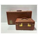 Vintage 2-Piece Crown Luggage Set with Travel Decal
