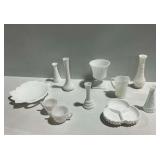 White Milk Glass Tableware and Decor