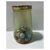 Glass Marbles in Jar