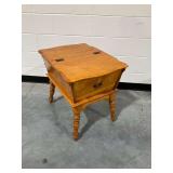 Wooden Cradle-Style End Table with Storage Compartment