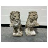 Pair of Concrete Guardian Lion Statues