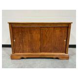 Wooden Credenza with Sliding Doors and Interior Shelves