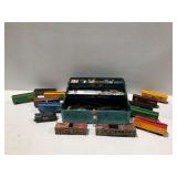 HO Scale Model Railroad Train Lot with Toolbox of Accessories