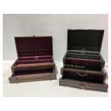 (2) Wooden Silverware Chests