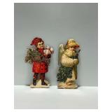 (2) Creative Co-Op Wooden Christmas Figures
