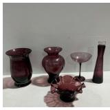 Purple Glass Vases and Tableware