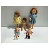 (5) Composition and Plastic Dolls, Clothing, and Key