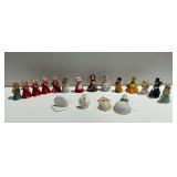 Group of Porcelain Figurines, Bells, and Holy Water Fonts