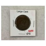 1840 United States Braided Hair Large Cent Coin