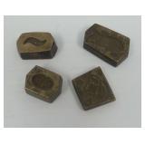 (4) Bronze Jewelry Die Stamps and Molds with Various Formations