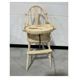 Vintage Wooden Highchair with Swiveling Tray