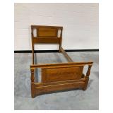 Wooden Twin Size Bed: Headboard, Footboard, and Side Rails