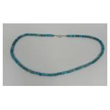 Turquoise Beaded Necklace with Silver Clasp