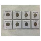 (8) Jefferson Nickels Dated 1939 to 1958