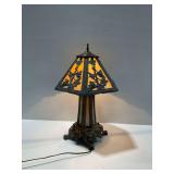 Slag Glass Table Lamp with Grape and Vine Motif...works