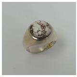 Sterling Silver and White Buffalo Ring