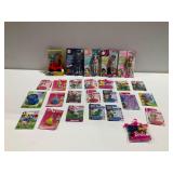Variety of Toys and Figures... Barbie Accessories, Disney Characters, and Others