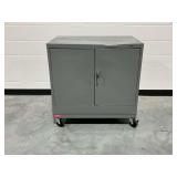 Tennsco Gray Metal 2-Door Rolling Cabinet