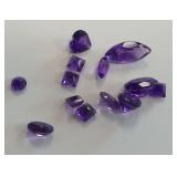 (13) Multi-Shape Faceted Amethyst Gemstones Totaling 4.10 Carats