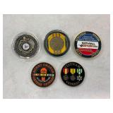 (5) Military Challenge Coins