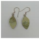 Sterling Silver Serpentine Stone Drop Earrings