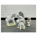 (4) Concrete Garden Sculptures Including Lambs and Cherubs