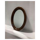 Oval Wooden Framed Wall Mirror