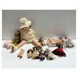 Vintage Dolls and Doll Parts Including Madame Alexander Story Book Doll