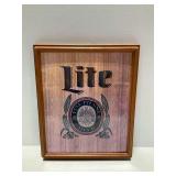 Lite Beer Marquetry Plaque in Wooden Frame