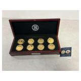 (8) Bradford Exchange 24K Gold Plated World War II 75th Anniversary Proof Commemorative Coins