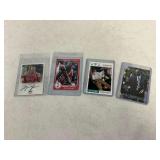 (4) Michael Jordan Trading Cards with Autographed Card