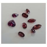 Faceted Garnet Gemstone Lot, Total Weight 6.20 Carats, Mixed Cuts