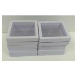 (6) White Plastic Display Cases with Clear Membrane Windows