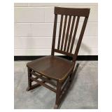 Wooden Rocking Chair with Slat Back