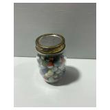 Glass Jar with Assorted Glass Marbles