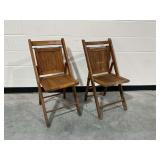 (2) Wooden Folding Chairs