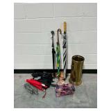 Brass Umbrella Stand with Various Umbrellas