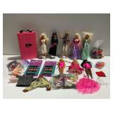 Barbie Dolls, Fashion Accessories, and Wardrobe Case