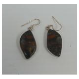 Chalcedony and Sterling Silver Drop Earrings