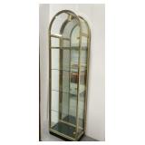 Arched Brass and Glass Display Cabinet