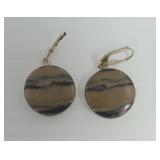 Picasso Stone and Metal Dangle Earrings in Sterling Silver