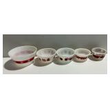 (6) Vintage Milk Glass Mixing Bowls