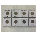 (8) Buffalo Nickels in Protective Holders
