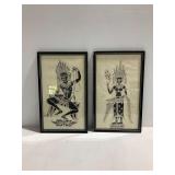 (2) Framed Cambodian Rubings