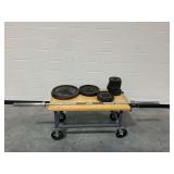 Barbell Set with Weights and Bar...Cart not included