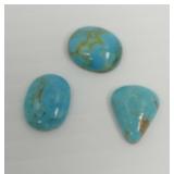 (3) Patagonia Turquoise Cabochons ..20 carats total